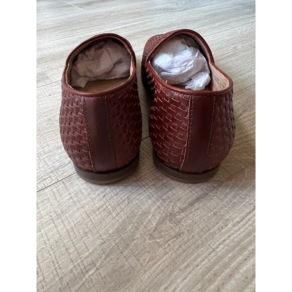 NEW Nisolo Alejandro slip on leather shoe woven brandy 10.5 main image 4